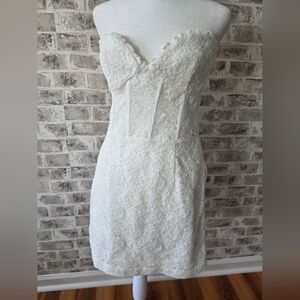 NWT Bardot White Lace Corset Bodycon Mini Dress Size 8